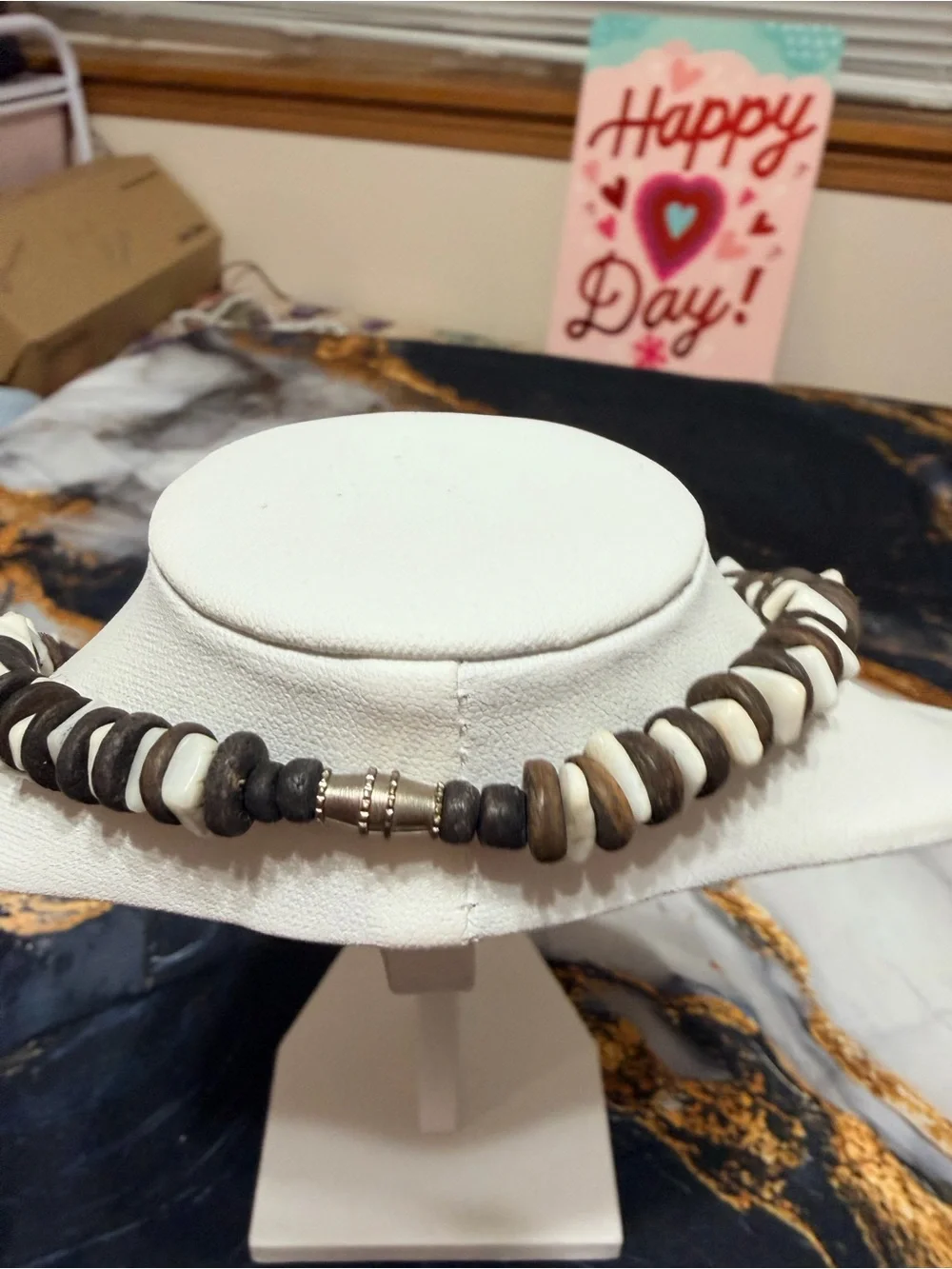 Vintage wood/stone necklace